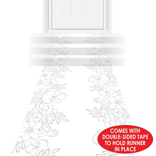 Beistle 10ft. White Floral Runner